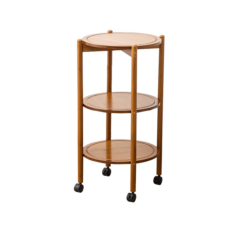 Modern Round Wood Side Table with 4 Legs and Storage for Living Room Clearhalo 'Coffee & Accent Tables' 'End & Side Tables' 'end_side_table' 'end_side_tables' 'furn' 'furn_end_side_tables' 'Furniture' 'furniture_end_side_table' 'Living Room Furniture' 1200x1200_c4c4d2d7-cc2b-414d-a3bb-a78b8e7c185e