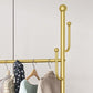 Glam Hall Stand Metal Shelving Hooks Included Free Standing Entry Hall Tree Clearhalo 'Entry & Mudroom Furniture' 'furn' 'furn_hall_tree_coat_racks' 'Furniture' 'Hall Trees & Coat Racks' 'hall_tree_coat_racks' 1200x1200_c4c4f844-5fba-4b19-9aab-7ad7c67d5759