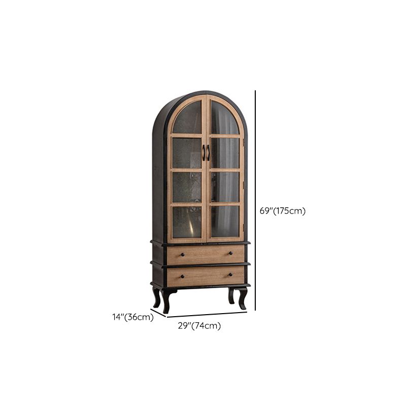 Traditional Display Stand Solid Wood Glass Doors Hutch Cabinet for Bedroom Clearhalo 'Display & China Cabinets' 'display_china_cabinets' 'furn' 'furn_display_china_cabinets' 'Furniture' 'Kitchen & Dining Furniture' 1200x1200_c4c50e90-e281-4e56-b097-7bfd32591787