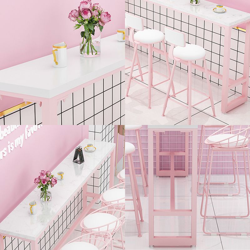 Modern Pink Rectangle Counter-height Pub Table Coffee Shop Footrest Pub Bar Table Clearhalo 'Bar Furniture' 'Bar Tables' 'bar_tables' 'furn' 'furn_bar_tables' 'Furniture' 'furniture_bar_tables' 'Kitchen & Dining Furniture' 'kitchen&dining_furn' 'kitchen' 1200x1200_c4c5ae95-aa15-442a-bab9-56a26d070994