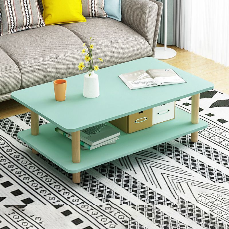 17 "Hモダンな長方形の木製コーヒーテーブル4脚カクテルテーブル付きカクテルテーブル