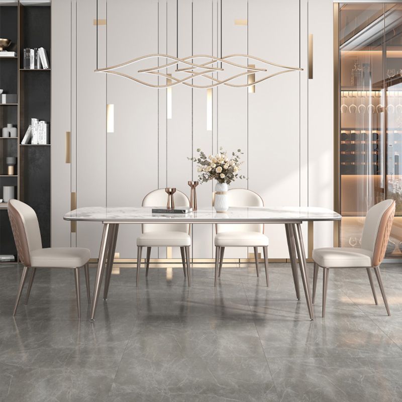 Modern Style Dining Table Rectangle Sintered Stone Dining Table with 4 Legs Clearhalo ' dining_table' 'Dining Tables & Seating' 'Dining Tables' 'furn' 'furn_dining_table' 'Furniture' 'furniture_dining_table' 'Kitchen & Dining Furniture' 'kitchen&dining_furn' 'kitchen' 'kitchen_dining_table' 1200x1200_c4c840ad-5734-44bb-9350-8209006d1088