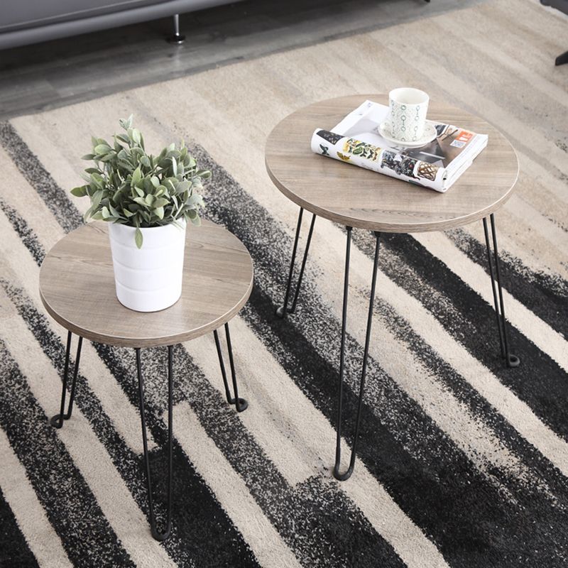 8.6"/12.9"/16.5" Tall Modern 3 Leg Ironcraft Wood Round Top Coffee Table Clearhalo 'Coffee & Accent Tables' 'Coffee Tables' 'coffee_tables' 'furn' 'furn_coffee_tables' 'Furniture' 'furniture_coffee_tables' 'Living Room Furniture' 1200x1200_c4c85fdb-443a-4b15-92c3-42c6d3c98323