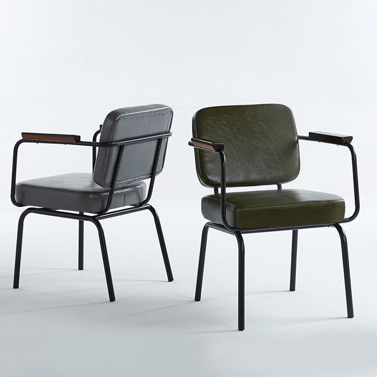 Industrial Style Metal Matte Finish Dinning Arm Chair Open Back Dining Chair Clearhalo ' kitchen&dining_furn' 'Dining Chairs' 'Dining Tables & Seating' 'dining_chair' 'furn' 'furn_dining_chair' 'Furniture' 'furniture_dining_chair' 'Kitchen & Dining Furniture' 'kitchen' 1200x1200_c4c996a4-273f-4ba7-bb2a-92e7f3fc7f1a