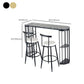 Glam Style Bar Dining Table Faux Marble Bar Stool Table with Storage