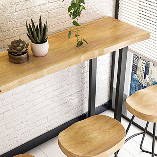 Solid Wood Bar Dining Table Traditional Luxury Rectangle Bar Table with Sled Base Clearhalo 'Bar Furniture' 'Bar Tables' 'bar_tables' 'Furniture' 'furniture_bar_tables' 'Kitchen & Dining Furniture' 1200x1200_c4ccbe47-09b7-4a9e-81f3-18f9bf4073b3