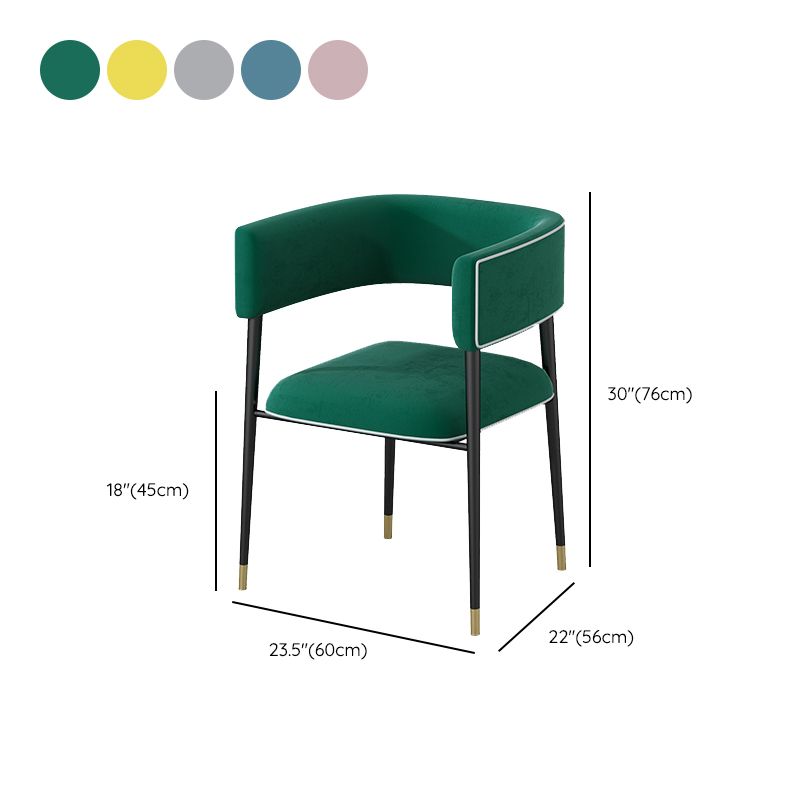 Glam Upholstered Dining Arm Chair Open Back Arm Chair for Dining Room Clearhalo 'Dining Chairs' 'Dining Tables & Seating' 'dining_chair' 'furn' 'furn_dining_chair' 'Furniture' 'Kitchen & Dining Furniture' 1200x1200_c4ccc641-3dae-49c2-ab92-e5ae70bbcd47