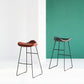 Tabouret de bar en cuir PU industriel tabouret arrière basse avec base en métal