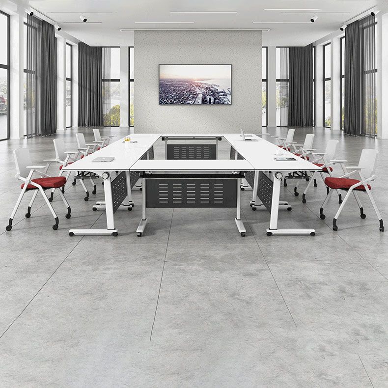 Contemporary Manufactured Wood Office Desk Rectangular Desk with Wheels Clearhalo 'furn' 'furn_office_desk' 'Furniture' 'Office Desks' 'Office Furniture' 'office_desk' 1200x1200_c4cf060d-f1a7-4d2c-b551-71652b19b883