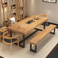 Metal Industrial Rectangle Dining Table Wood Top Table with Trestle Base Clearhalo ' dining_table' 'Dining Tables & Seating' 'Dining Tables' 'furn' 'furn_dining_table' 'Furniture' 'furniture_dining_table' 'Kitchen & Dining Furniture' 'kitchen&dining_furn' 'kitchen' 'kitchen_dining_table' 1200x1200_c4d00ed1-27e4-46b7-82e4-d20c42e29306