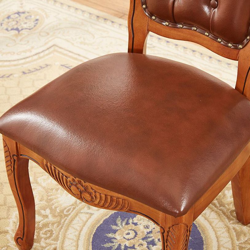 Traditional Solid Wood Dining Chair Leather Dining Arm Chair for Restaurant (Set of 2) Clearhalo ' kitchen&dining_furn' 'Dining Chairs' 'Dining Tables & Seating' 'dining_chair' 'furn' 'furn_dining_chair' 'Furniture' 'furniture_dining_chair' 'Kitchen & Dining Furniture' 'kitchen' 1200x1200_c4d16051-aa6a-4ccc-adeb-7284bdc32838