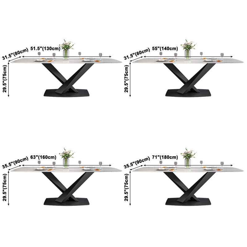Metal Modern Rectangular Dining Table Sintered Stone Table with Pedestal Base Clearhalo ' dining_table' 'Dining Tables & Seating' 'Dining Tables' 'furn' 'furn_dining_table' 'Furniture' 'furniture_dining_table' 'Kitchen & Dining Furniture' 'kitchen&dining_furn' 'kitchen' 'kitchen_dining_table' 1200x1200_c4d38d5c-12b1-4a4a-9e5e-4702a08fc092