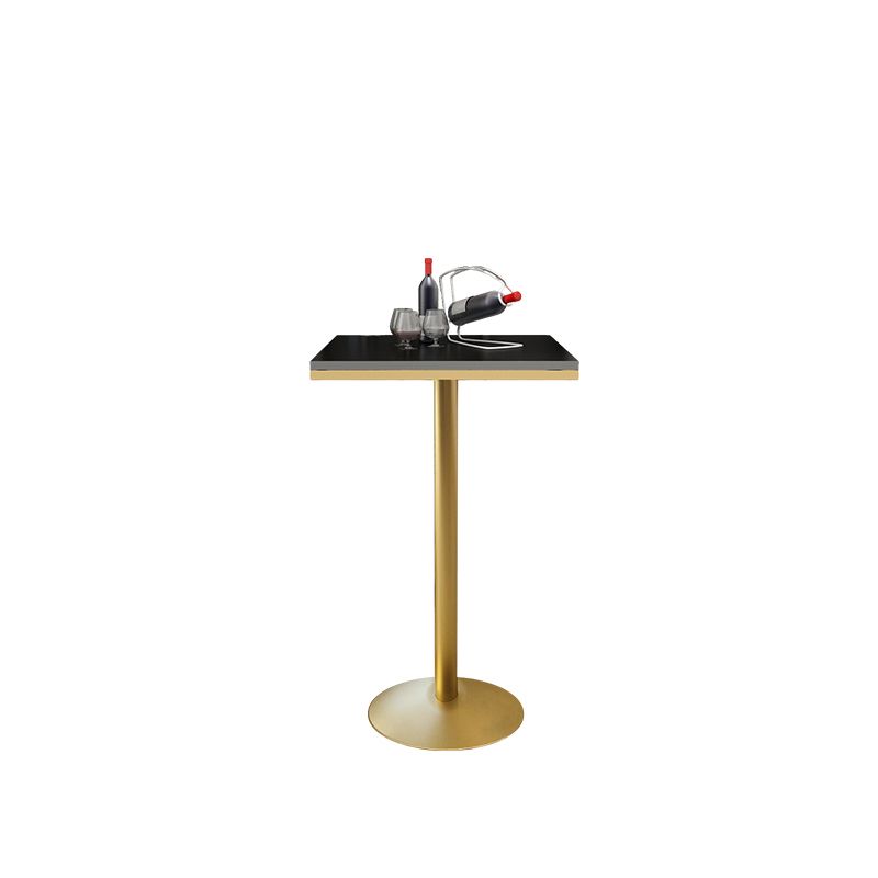 Mesa de comedor de madera maciza Glam, mesa de comedor con pedestal fijo y base de metal