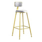 Samt-Barhocker im Glam-Stil, runder Barhocker mit goldenem Rahmen