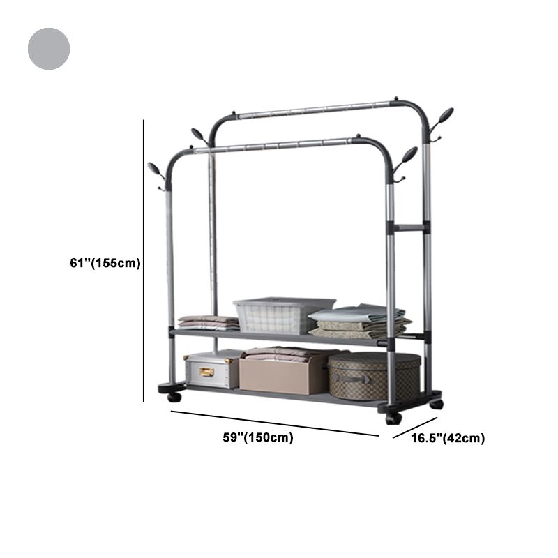 Métal de rack de manteau contemporain Aucun crochet pénible inclus