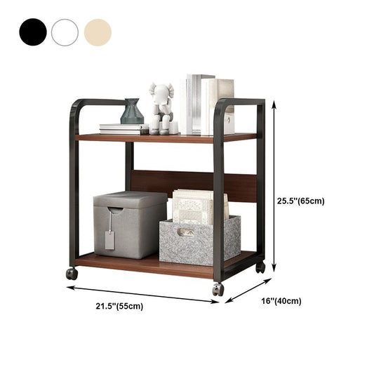 Contemporary Style Bookshelf Casters Bookcase for Study Room and Office