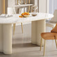 Contemporary Kitchen Dinner Table Oval Double Pedestal Dining Table Clearhalo 'Dining Tables & Seating' 'Dining Tables' 'dining_table' 'furn' 'furn_dining_table' 'Furniture' 'Kitchen & Dining Furniture' 1200x1200_c4d73296-fbf6-45fe-9f62-c54f9e1ec86c