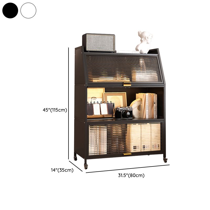 Standaard boekenkast metalen glamus gesloten back -boekenplank met planken