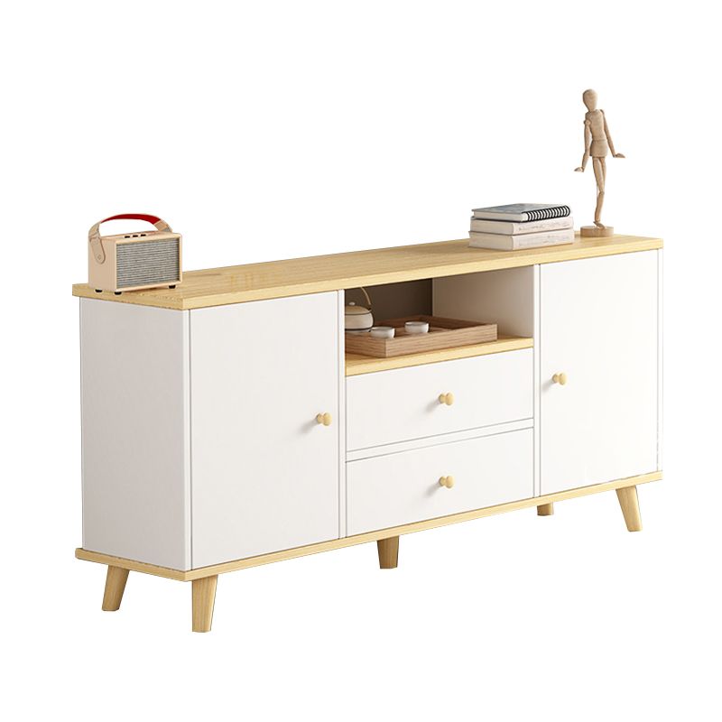 Consola de TV de 2 puertas de estilo de madera de estilo escandinavo con almacenamiento