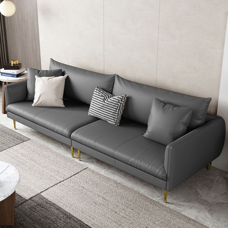 Divano a braccio quadrato di divano in pelle stazionaria Standard Glam divano per soggiorno