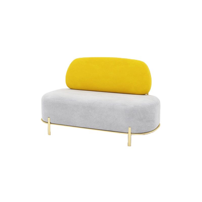 Armloze eigentijdse bank fluweel strak terug voor appartementenbanken