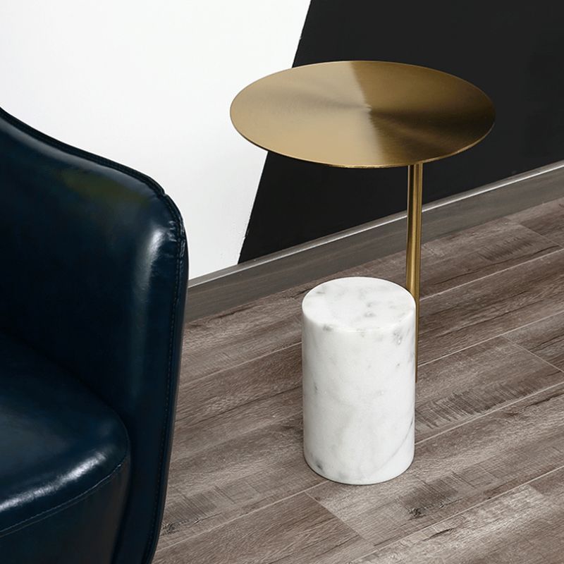 Scandinavian Side Table Marble Pedestal Round Living Room End Table Clearhalo 'Coffee & Accent Tables' 'End & Side Tables' 'end_side_tables' 'furn' 'furn_end_side_tables' 'Furniture' 'Living Room Furniture' 1200x1200_c4da5159-a745-40a5-b67f-cdbad7d67426