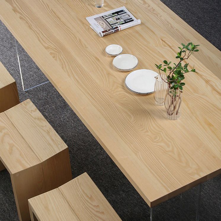 Industrial Solid Wood Dining Table Rectangle Standard Table with Double Pedestal Base Clearhalo ' dining_table' 'Dining Tables & Seating' 'Dining Tables' 'furn' 'furn_dining_table' 'Furniture' 'furniture_dining_table' 'Kitchen & Dining Furniture' 'kitchen&dining_furn' 'kitchen' 'kitchen_dining_table' 1200x1200_c4da9742-5666-4668-becc-5700cbea1bb0