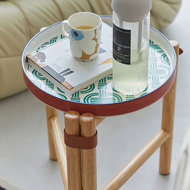14" Wide Contemporary Corner Table Tray Top Round Accent Side Table