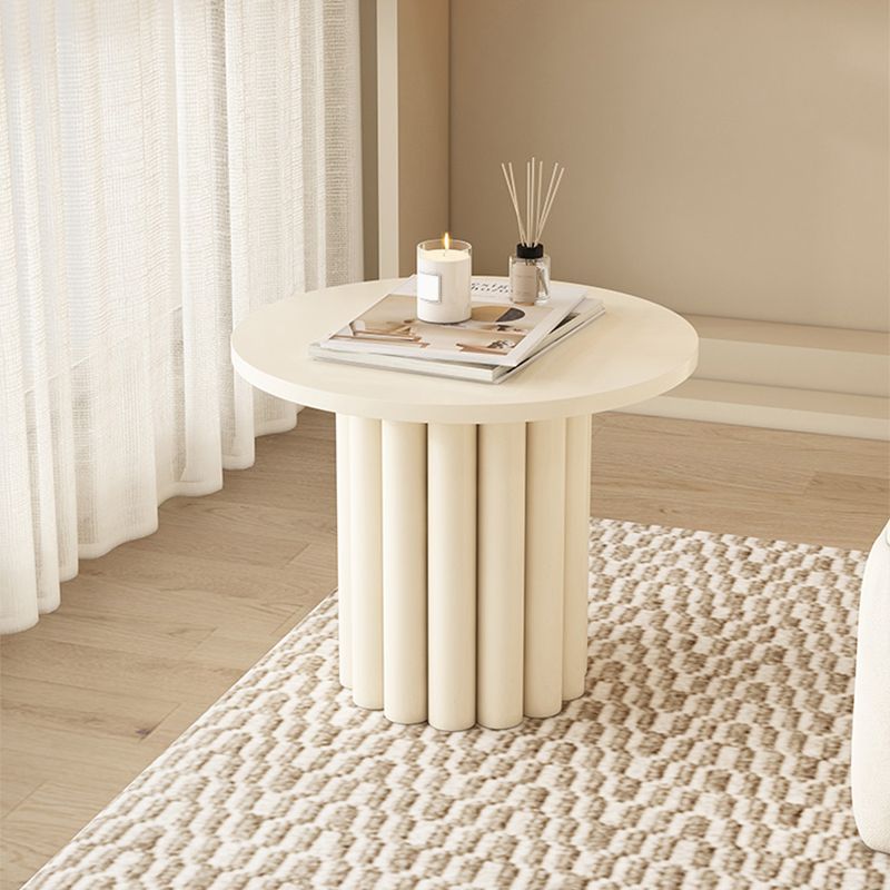 Mesa de centro de madera para cóctel, mesa auxiliar o de café blanca con 4 patas