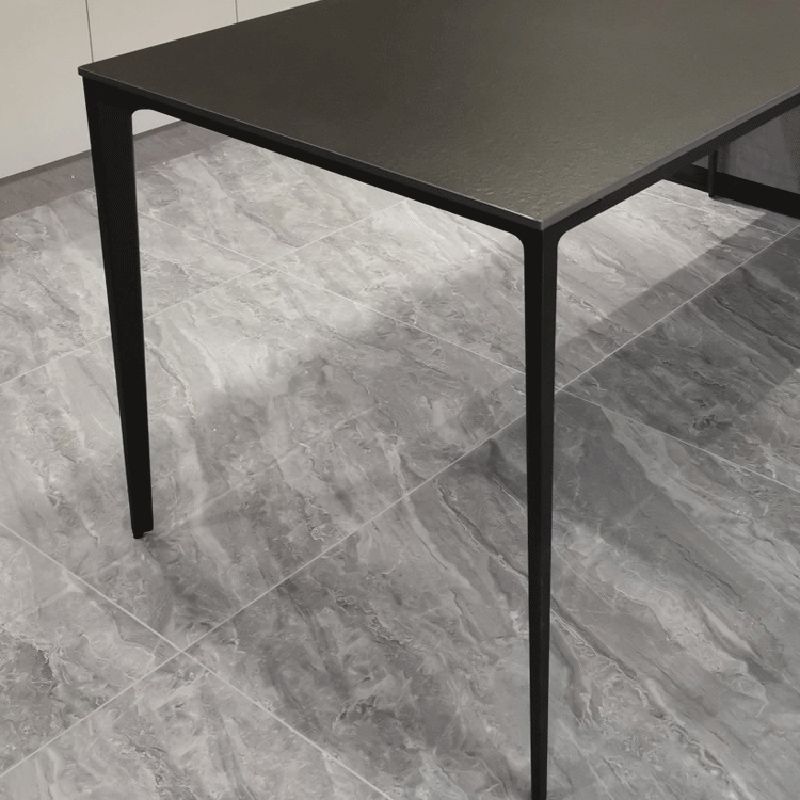 Contemporary 1/4/5 Pieces Dining Room Set Rectangle Stone Furniture in Black Clearhalo 'Dining Room Sets' 'Dining Tables & Seating' 'dining_room_set' 'furn' 'furn_dining_room_set' 'Furniture' 'Kitchen & Dining Furniture' 1200x1200_c4de8f18-06d0-4f93-8498-48e36ecd9902