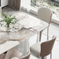 Traditional Luxury Dining Table Single Pedestal Base Rectangle Table for Home Clearhalo ' dining_table' 'Dining Tables & Seating' 'Dining Tables' 'furn' 'furn_dining_table' 'Furniture' 'furniture_dining_table' 'Kitchen & Dining Furniture' 'kitchen&dining_furn' 'kitchen' 'kitchen_dining_table' 1200x1200_c4defc27-022c-4e68-b955-e9ace001edd3