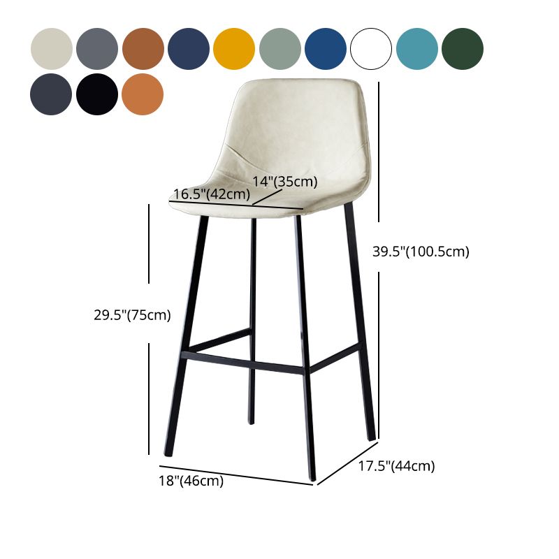 Scandinavian Leather Restaurant Stool Matte Finish Footrest Barstool Clearhalo 'Bar Furniture' 'Bar Stools' 'bar_stools' 'furn' 'furn_bar_stools' 'Furniture' 'furniture_bar_stools' 'Kitchen & Dining Furniture' 1200x1200_c4dfa5ae-01ff-40e1-a22a-5f3a96a76da9