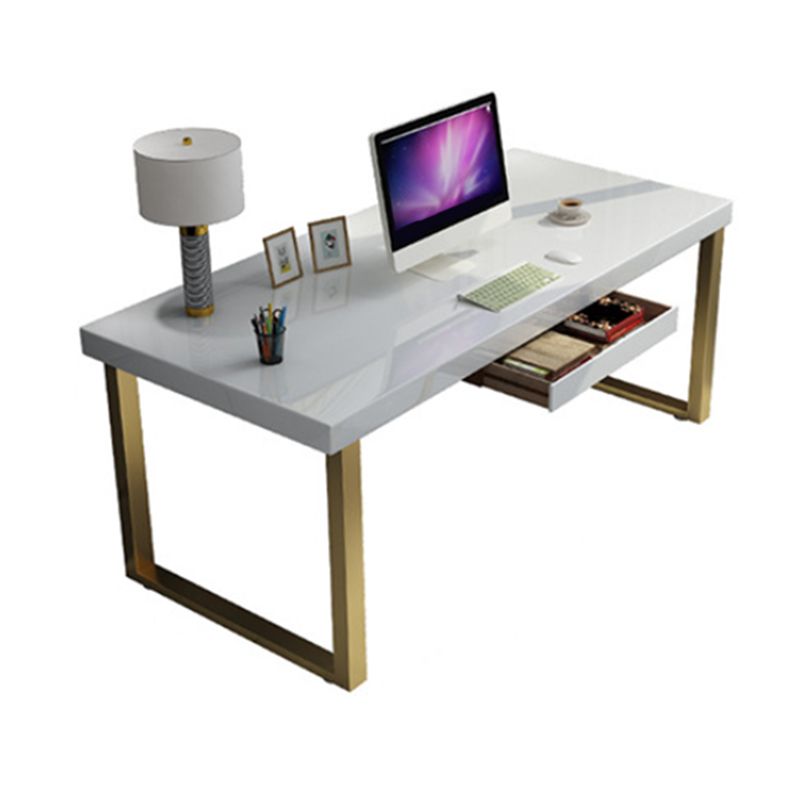 Glam massief hout schrijfde bureau Sled Base 29.53 "Tall Office Desk met 1 lade