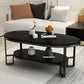 Oval Slate Top Coffee Table Iron 4 Legs Cocktail Table with Shelf Clearhalo 'Coffee & Accent Tables' 'Coffee Tables' 'coffee_tables' 'furn' 'furn_coffee_tables' 'Furniture' 'Living Room Furniture' 1200x1200_c4e1f45d-28d9-4ee3-bcf4-a8a545f7dc15