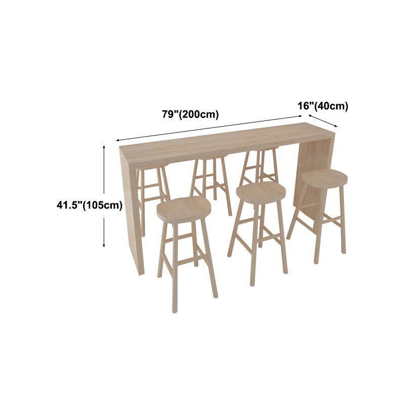 Modern Bar Dining Table Indoor Rectangle Wood Bar Table with Double Pedestal (only table) Clearhalo 'Bar Furniture' 'Bar Tables' 'bar_tables' 'Furniture' 'furniture_bar_tables' 'Kitchen & Dining Furniture' 'kitchen&dining_furn' 'kitchen' 1200x1200_c4e2e46e-972a-46b2-9668-f01578f9e6b9