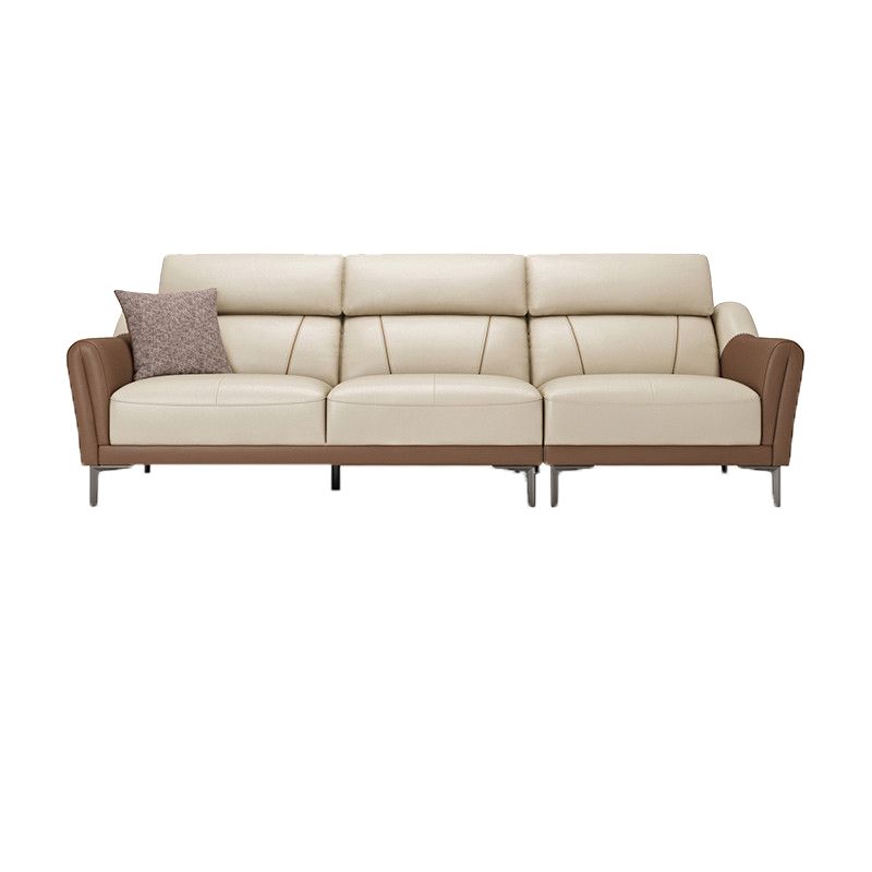 37.8 "W echt lederen vierkante arm sectionals bank, moderne Chesterfield Sectionals