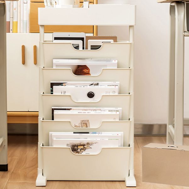 Plastic Bookshelf Contemporary Style Bookcase for Home Office