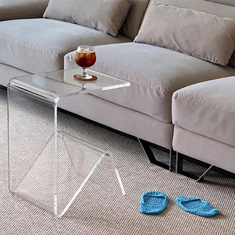 Plastic Abstract End Table Rectangular Corner Table for Living Room
