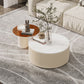 Round Slate Top Coffee Table Glam Drum Coffee Cocktail Table
