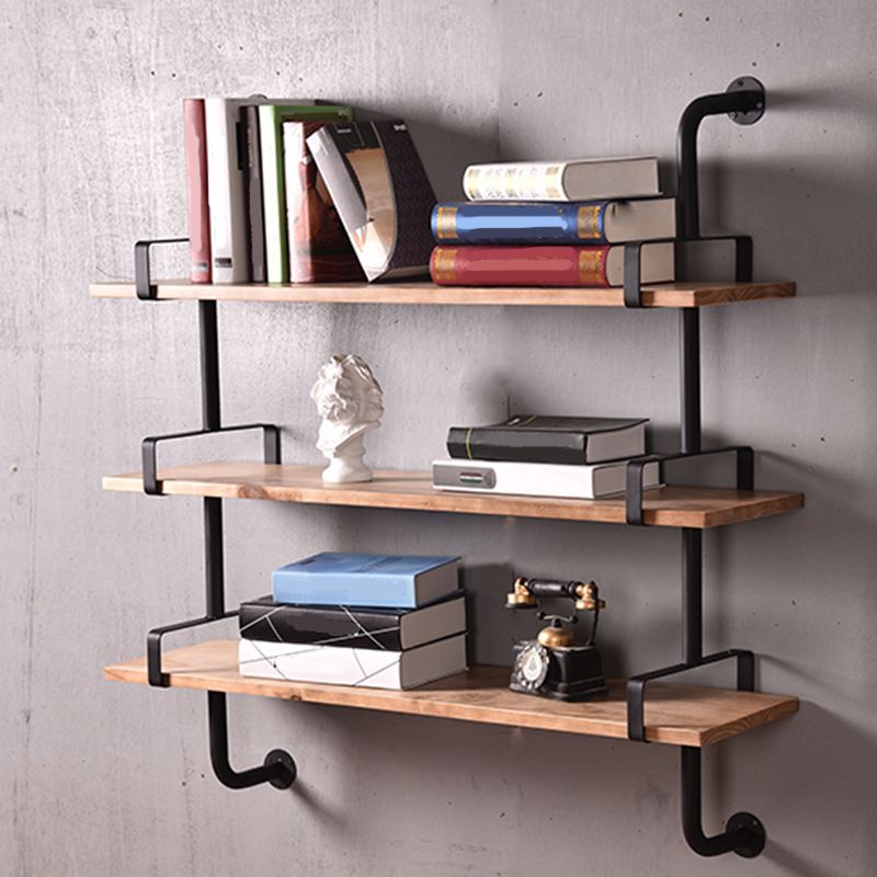7.9" W Pine Bookcase Wall Mounted Modern Horizontal Book Shelf
