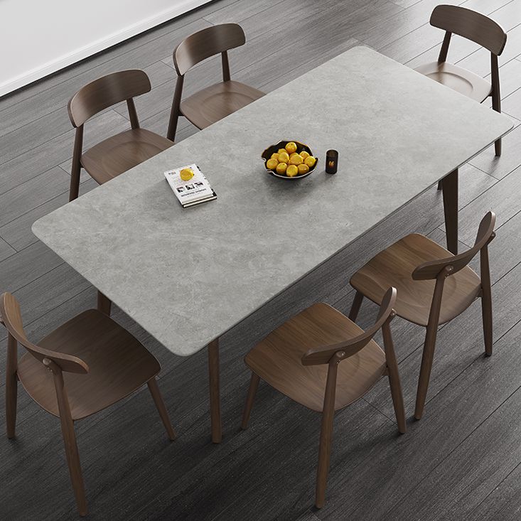 Contemporary Sintered Stone Top Standard Dining Set Rectangle Gray Dining Set for Kitchen Clearhalo 'Dining Room Sets' 'Dining Tables & Seating' 'dining_room_set' 'furn' 'furn_dining_room_set' 'Furniture' 'furniture_dining_room_set' 'Kitchen & Dining Furniture' 'kitchen&dining_furn' 'kitchen' 1200x1200_c4e80951-7731-4ec3-af1d-7fc8136dd9f9