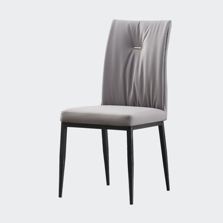 Modern Contemporary Leather Parsons Chair Side Dining Chairs with Metal Legs Clearhalo ' kitchen&dining_furn' 'Dining Chairs' 'Dining Tables & Seating' 'dining_chair' 'Furniture' 'furniture_dining_chair' 'Kitchen & Dining Furniture' 'kitchen' 1200x1200_c4eb2c91-8ac0-4607-8e32-54c655cc7dd2