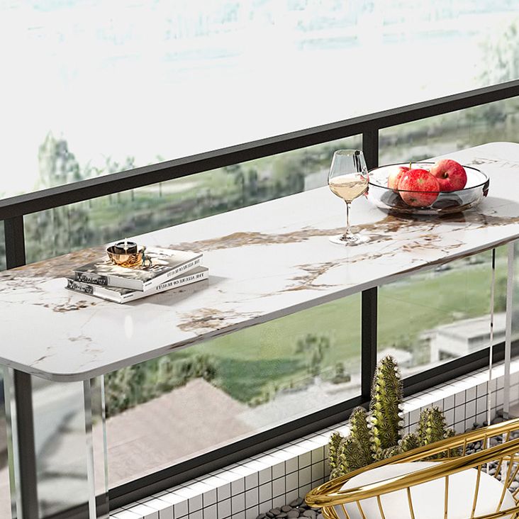 Rectangle Bar Table Set 1/2/3 Pcs Stone Bar Table and Metal Stools Clearhalo 'Bar Furniture' 'furn' 'furn_home_bar_bar_sets' 'Furniture' 'Home Bars & Bar Sets' 'home_bar_bar_sets' 'Kitchen & Dining Furniture' 1200x1200_c4eb9ef3-8c80-4764-96b4-388209426159