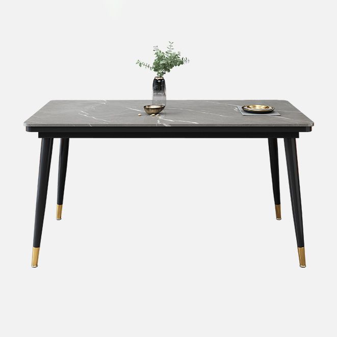 Industrial Kitchen Rectangle Shape Table Sintered Stone Top Dining Table with 4 Legs Base Clearhalo ' dining_table' 'Dining Tables & Seating' 'Dining Tables' 'furn' 'furn_dining_table' 'Furniture' 'furniture_dining_table' 'Kitchen & Dining Furniture' 'kitchen&dining_furn' 'kitchen' 'kitchen_dining_table' 1200x1200_c4ec01d3-7864-400a-9cae-9b9cffedd939