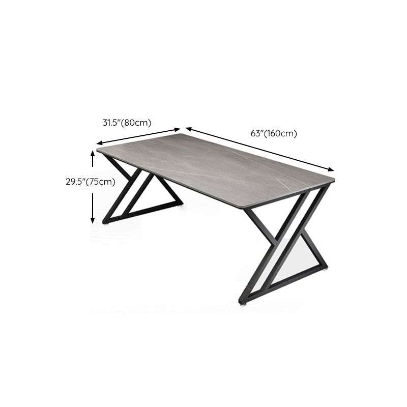 29.53" H Contemporary Office Desk Antique Finish Computer Desk with Metal Legs Clearhalo 'furn' 'furn_office_desk' 'Furniture' 'Office Desks' 'Office Furniture' 'office_desk' 1200x1200_c4ec5c5d-c4f0-4abf-be12-71fc24606179