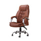 Modern Computer Chair Fixed Arms Chair Leather Office Chair in Brown / Black