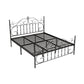 Single Metal Arched Headboard Bed Open-Frame Bed with Metal Legs