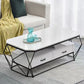 Modern Frame Coffee Cocktail Table Rectangular Glass Top Cocktail Table with Drawer