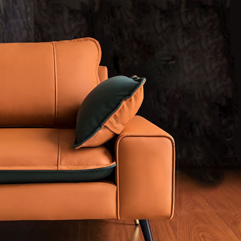 31.4"H Faux Leather Solid Color Square Arm Sofa for Living Room Clearhalo 'Furniture' 'furniture_sofas' 'Living Room Furniture' 'Sofa' 'sofas' 1200x1200_c4f52ef0-5e65-4546-adb7-443a6b2b7caa