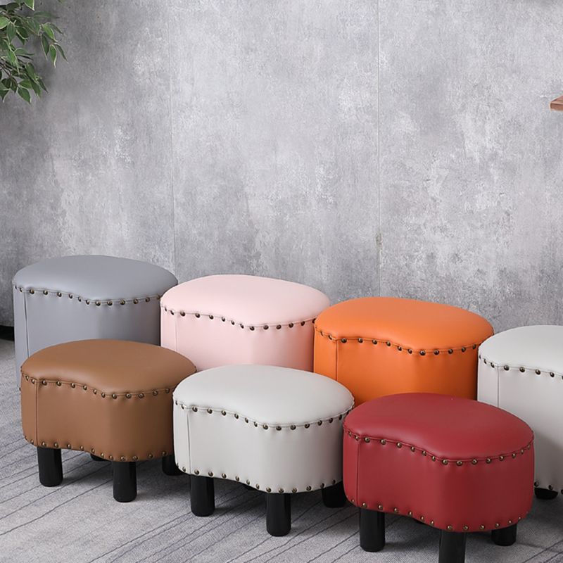 Modern Irregular Leather Ottoman Water Resistant Footstool Ottoman with Nailhead Trim Clearhalo 'furn' 'furn_ottomans_poufs' 'Furniture' 'Living Room Furniture' 'Ottomans & Poufs' 'ottomans_poufs' 1200x1200_c4f8dfb6-9f5f-4253-ad0a-9618eaeb4bd9